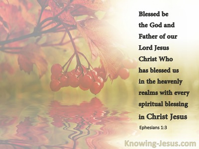 Ephesians 1:3 Blessed Be The God And Father Of Our Lord Jesus (white)